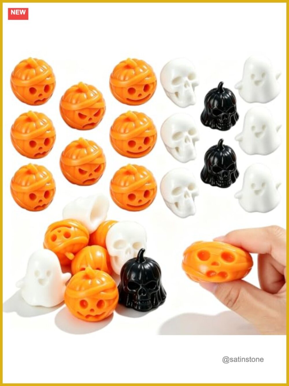 16pk Halloween Mochi Squishy Sensory Toys Slow Rise Fidget Stress Relief